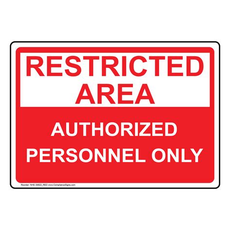 Restricted Area Authorized Personnel Only Sign Red Em