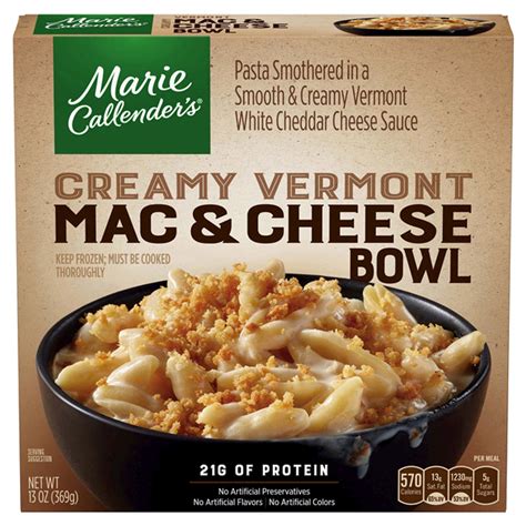Stick with the pot pies, they're good. Marie Callender's Vermont Macaroni and Cheese, 13 oz ...