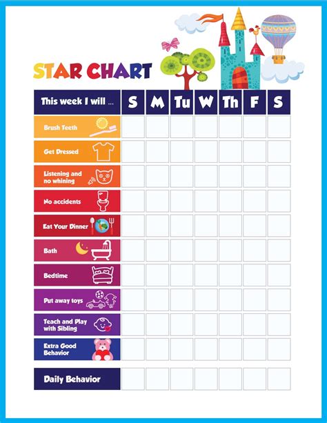 Behavior Reward Chart for Kids | Educative Printable