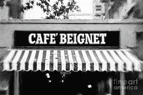 Cafe Beignet Digital Painting Bw Photograph By Scott Pellegrin Pixels