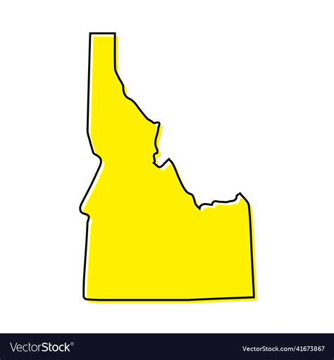 Simple Outline Map Of Idaho Is A State United Vector Image