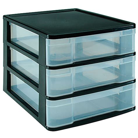 Get the best deals on black home office desks with drawers. Three-Drawer Desktop Storage Chest - Black in Storage Drawers