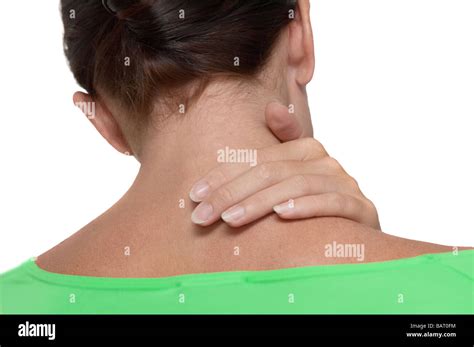 Woman With Neck Pain Stock Photo Alamy