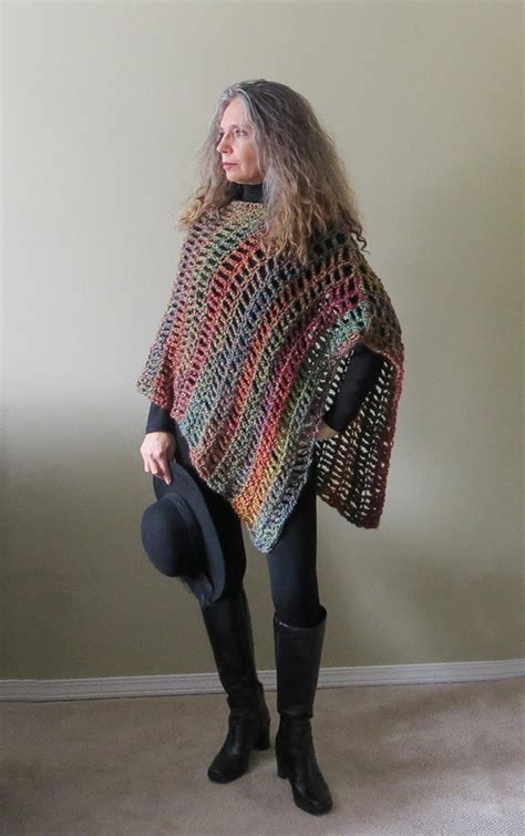 Easy Beginner Crochet Pattern Asymmetrical Poncho Wrap For Etsy