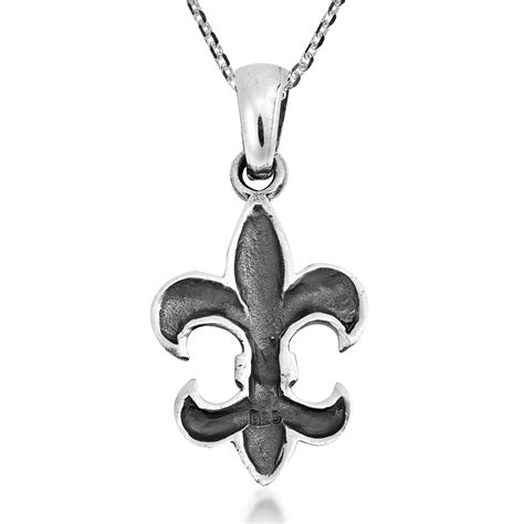 Simply Elegant Sterling Silver Fleur De Lis Pendant Necklace Ebay