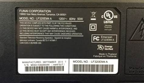 Emerson 32" LED Dolby Digital HDMI Energy Star Model No. LF320EM4 A-Non