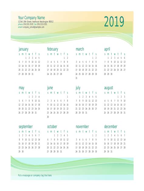Printable Business Calendar 2019 Likospack