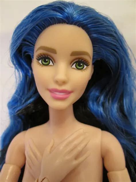 Nude Barbie Fashionistas Hybrid Doll Made To Move Body Blue Black Hair Smile Picclick