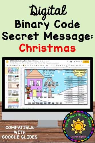 Digital Binary Code Secret Message For Christmas By Sunny Days In The