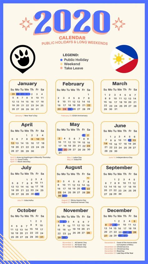 13 Long Weekends In The Philippines In 2020 Calendar And Cheat Sheet