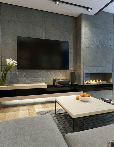 Then, white and bronze marble granite is definitely the right choice for you. 20 Modern And Minimalist TV Wall Decor Ideas | HomeMydesign