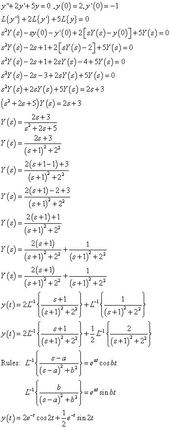 Differential Equations Solved Examples Use The Laplace Transform To