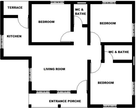 Simple 3 Bedroom Floor Plan With Dimensions