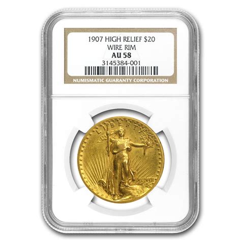Buy 1907 20 Saint Gaudens Gold High Relief Flat Rim Au 58 Ngc Apmex