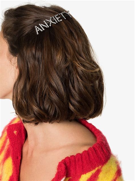 Ashley Williams Anxiety Crystal Embellished Hair Pins Farfetch