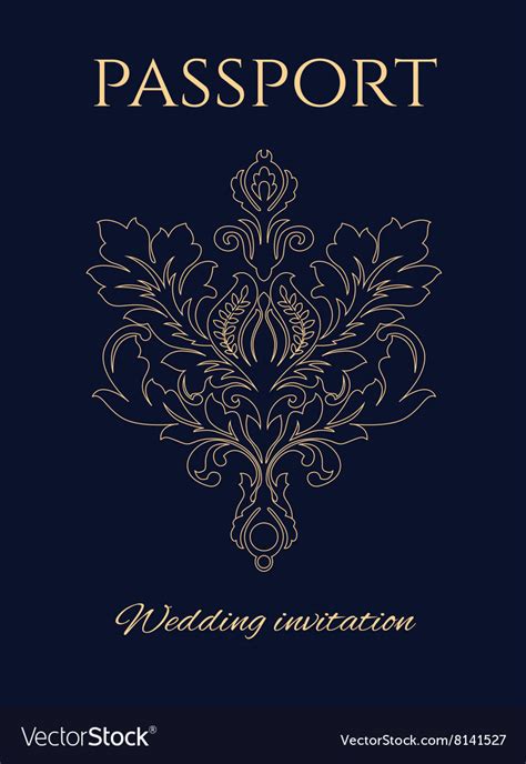 Wedding Invitation Passport Royalty Free Vector Image