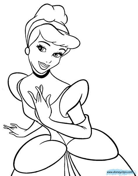 Princess barbie and a cat printable coloring page. Cinderella Coloring Pages | Disneyclips.com