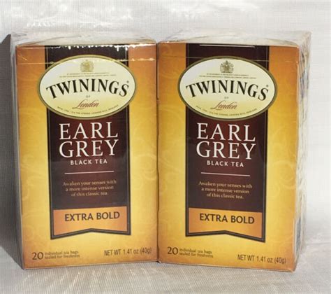 Lot Of 2 Twinings Earl Grey Black Tea Extra Bold 20 Bags Each Exp 112022 Ebay