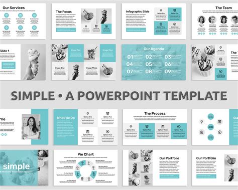 Minimal Modern Powerpoint Presentation Template Light Blue Clean