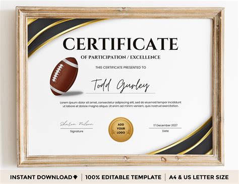 Football Certificates Templates