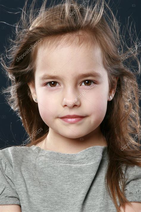 Adorable Little Girl Close Up Portrait — Stock Photo © Vitcom 6487276
