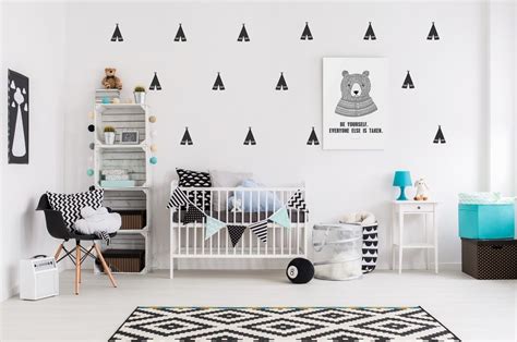 Monochrome Kamer Wall Transfers Childrens Bedrooms Nursery Baby Room