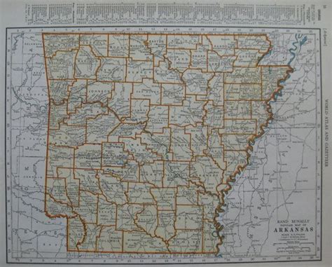 1939 Vintage Arkansas Map 1930s Antique Map Of Arkansas Etsy Map Of