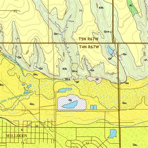 Of 18 02 Geologic Map Of The Milliken Quadrangle Weld County Colorado