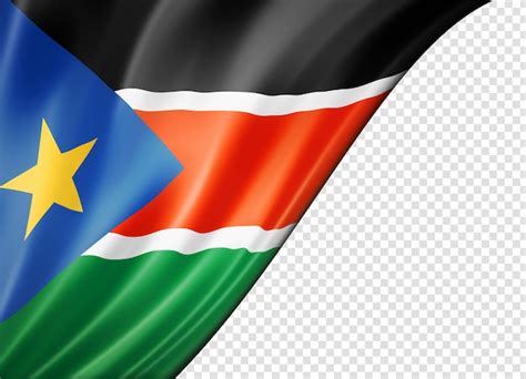 bandera de sudán del sur aislado en bandera blanca archivo psd premium