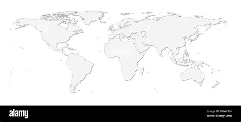 Light Grey World Map Against White Background Stock Photo Alamy