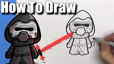 How To Draw A Cute Cartoon Kylo Ren Easy Chibi Step By Step
