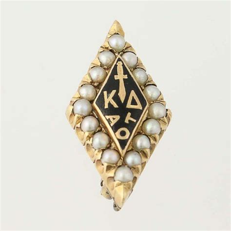 Kappa Delta Badge Vintage 14k Yellow Gold Pearls Sorority Etsy