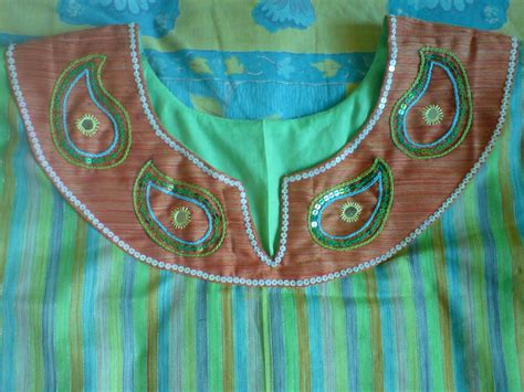 Floras Colors Embroidered Neck Design