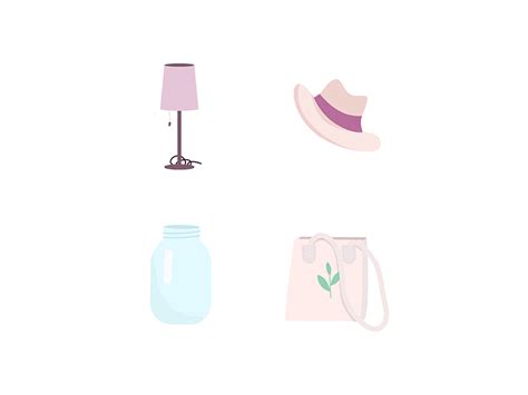 Reusable Products Flat Color Vector Objects Set Uplabs