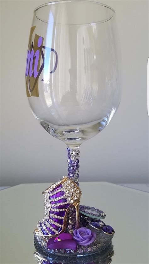 Bling Rhinestone Embellished Wine Glass Etsy Diy Wine Glasses