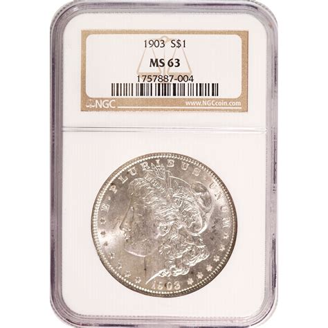 Certified Morgan Silver Dollar 1903 Ms63 Ngc Golden Eagle Coins