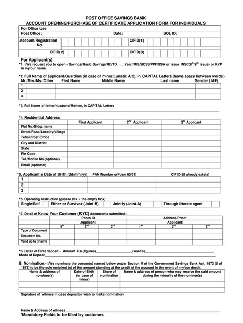 Document required for account opening. Post Office Account Opening Form - Fill Out and Sign ...