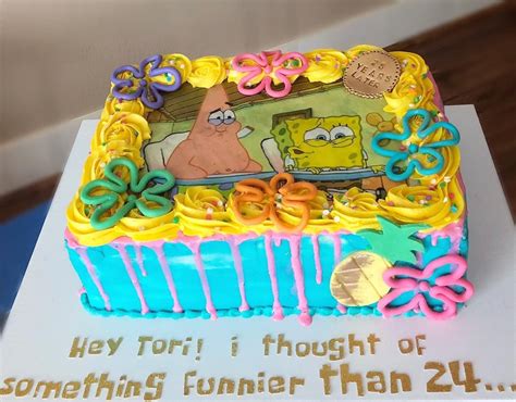 Spongebob Cake In 2021 25th Birthday Cakes Spongebob Cake Funny Aria Art