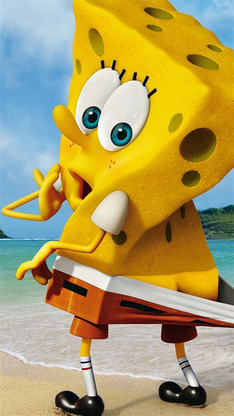 Funny Spongebob Squarepants Beach Iphone 6 Wallpaper Hd