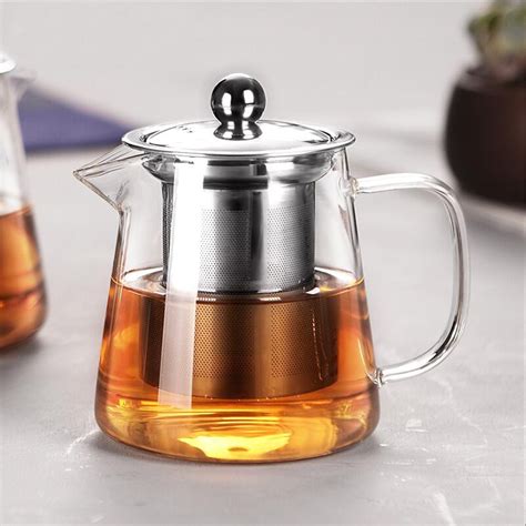 700ml Heat Resistant Glass Teapot With Stainless Steel Filter 1pcs Kung