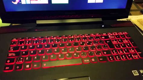 Lenovo Y70 How To Turn On The Red Backlit Keyboard Youtube