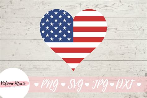 Flag Heart Svg Us Flag Heart American Flag Svg 677301 Cut Files