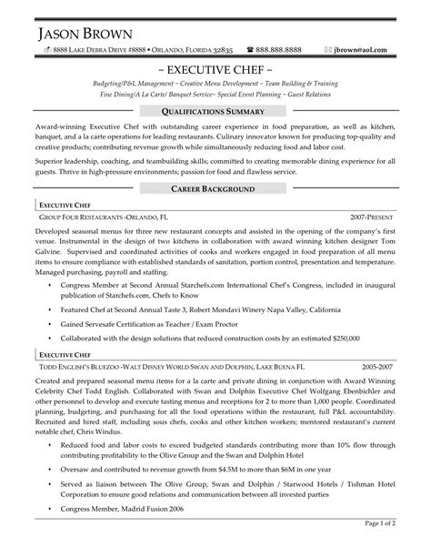 Resume Examples Resume And Chefs On Pinterest Chef Resume Resume