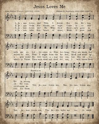 I see there are many testimonies about this song from china. Free printable Jesus Loves Me, Vintage Sheet Music, Hymnal ...