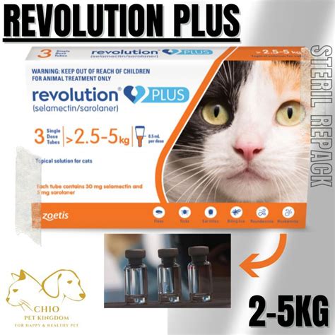 1หลอดrevolution Plus 2 5kg Cat Lice Medicine Scabies Medicine Cat Mite