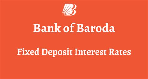 Bob Fd Interest Rates 2021 Bank Of Baroda Fixed Deposit Interest Rates