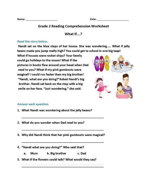 Reading Comprehension Worksheets For 2nd Grade 2nd Grade Reading