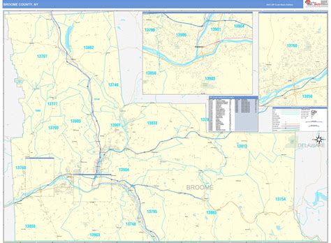 Check spelling or type a new query. Broome County, NY Zip Code Wall Map Basic Style by MarketMAPS