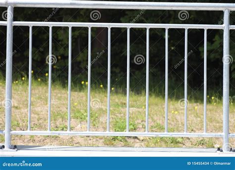 White Steel Fence Railing Stock Photo Image Of Rural 15455434