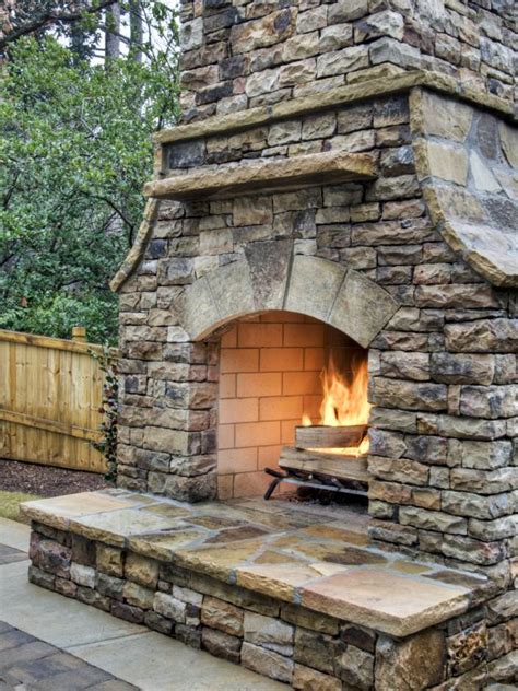 Outdoor Stone Fireplace And Grill Designs